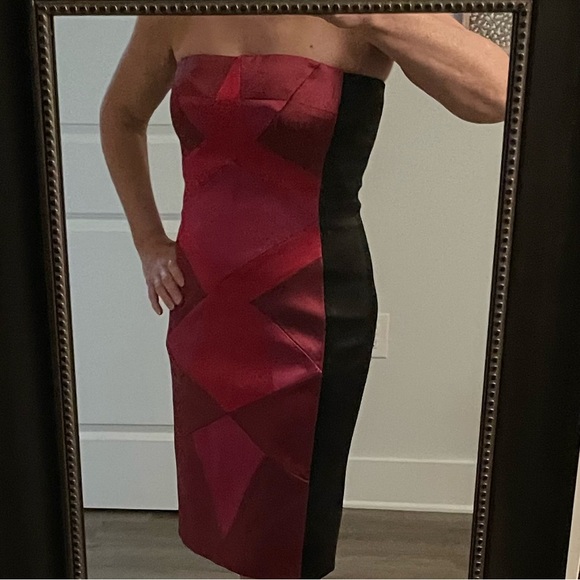 CACHE Dress. Size 10. Beautiful. Classy. Evening. Black pink red. With Flaws. - Picture 16 of 16